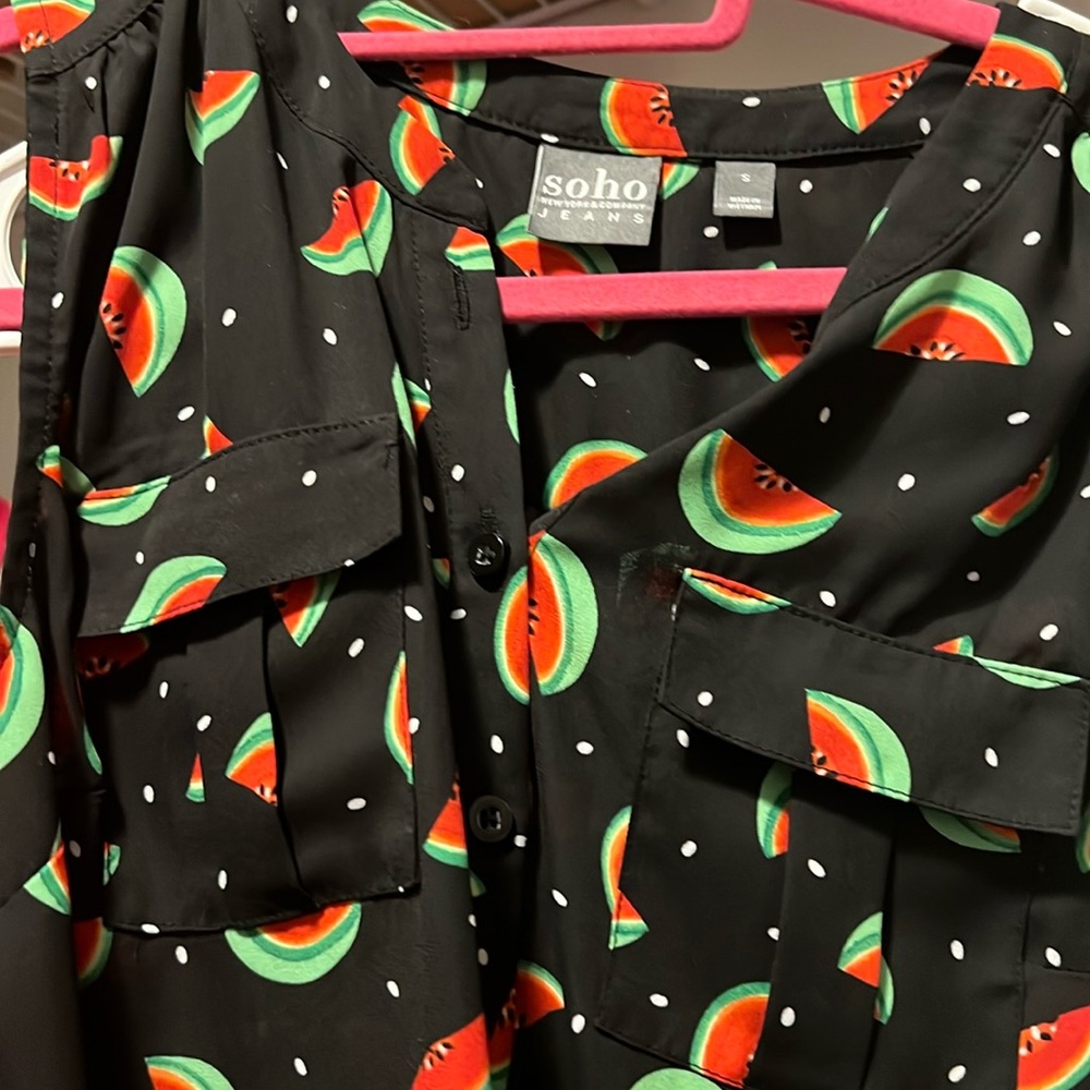 Button down watermelon print